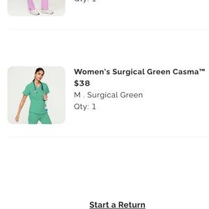 Figs Surgical green Casma scrub top in Medium
